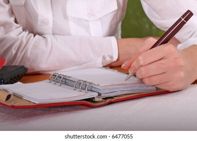 Taking notes in planner