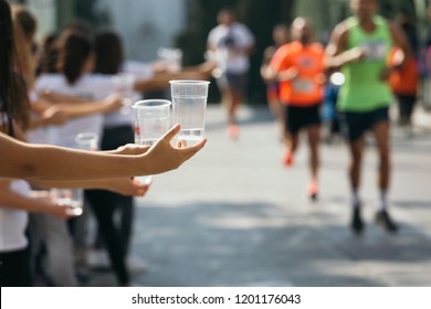 Taking Water Volunteer Marathon Concept Stock Photo 1201176043 ...