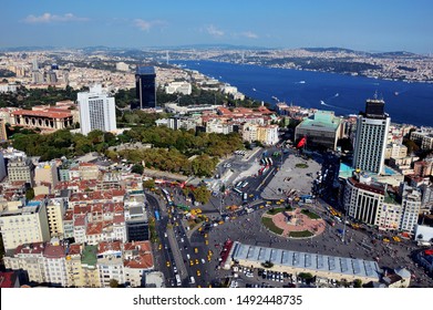 Taksim Square, Gezi Park, Istanbul From The Air 