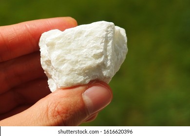 Talc Mineral From Spain Held In A Hand