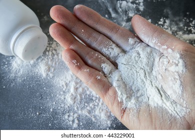 Talcum Powder On Hands