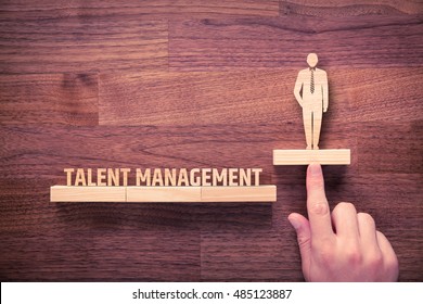 Talent management concept. Human resources recruiter helps employee with his personal development.