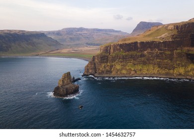 Talisker Bay beach on isle of skye. The beautiful location for sight seeing sunset on island.
