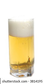 A Tall Glass Of Beer Isolated On White