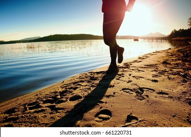 Tall Man Running Cloths Amazing Sunset Stock Photo 661220731 | Shutterstock