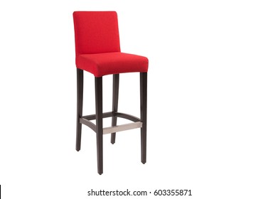 Tall Red Bar Stool Isolated