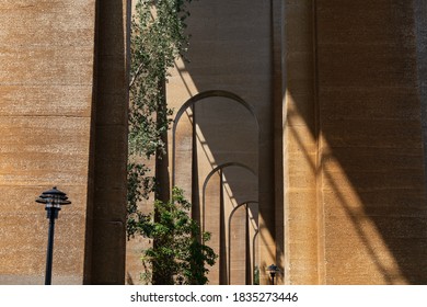 Tall Row Of Arches On Randalls And Wards Islands In New York City