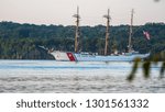 Tall ship USCG Cutter Eagle on the Potomac river