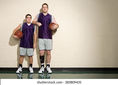 Tall And Short Basketball Players