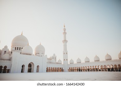 Tall Spire Inside Courtyard Of Grand Mosque