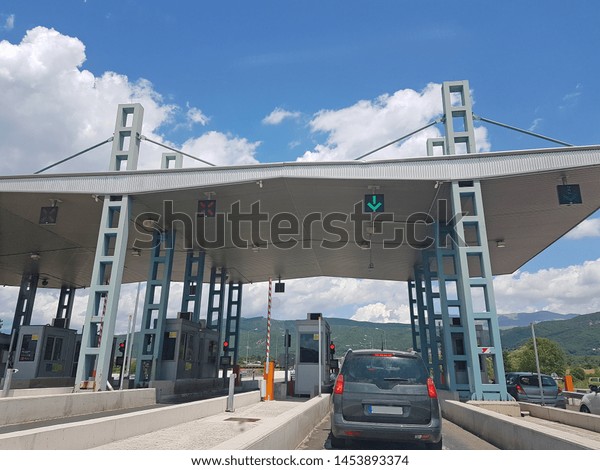 tall station in highway pay fee in Ioannina -\
Metsovo street greece