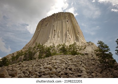 Tall Table Top Mountain With Pine Trees