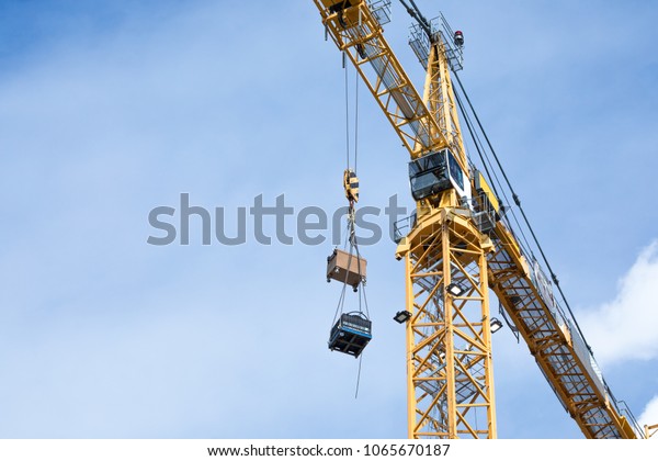 Tall Yellow Tower Crane Metal Support Stock Photo 1065670187 | Shutterstock