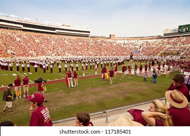 TALLAHASSEE, FL - OCT. 27:  FSU's Marching Chiefs Perform During Halftime At Homecoming Weekend For The FSU Vs Duke Football Game At Doak Campbell Stadium On Oct. 27, 2012.