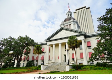 Tallahassee, FL /USA 11 13 2017: New and old Florida state government building at Tallahassee, Florida, USA
