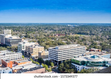 Tallahassee, FL, USA - Feb 15, 2019: An overlooking view of the prosperous city of Florida from atop