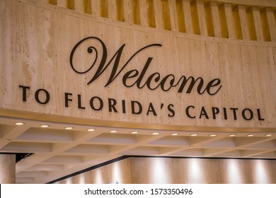 Tallahassee, FL, USA - Feb 15, 2019: The large hallways of the inside building of the Old Capital of Florida