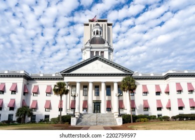 Tallahassee, FL, USA - February 11, 2022: Florida State Capitol Building In Tallahassee, FL, USA. The Florida State Capitol Is A Capitol Complex That Provides Headquarters For State Government.