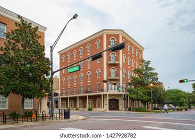 TALLAHASSEE, FL, USA - JUNE 11, 2019: Tallahassee intersection college and adams streets