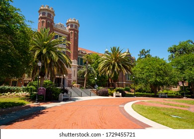 TALLAHASSEE, FL, USA - MAY 3, 2020: FSU Campus Shut Down Due To Coronavirus Covid 19 Pandemic No People