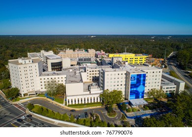 TALLAHASSEE, FL, USA - NOVEMBER 12, 2017: Aerial drone image Tallahassee Memorial Hospital Florida USA