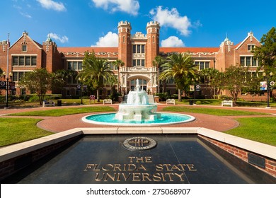 Tallahassee, FL USA - October 10, 2010: The beautiful red brick administration building at the entrance of the Florida State University.