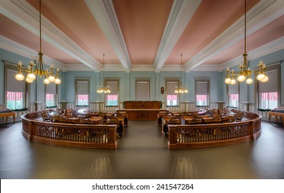 TALLAHASSEE, FLORIDA - DECEMBER 5: Senate chamber in the Old Florida State Capitol on December 5, 2014 in Tallahassee, Florida