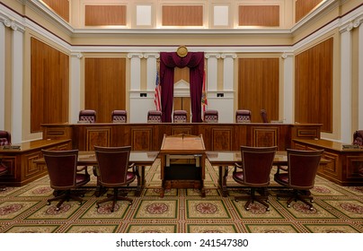 TALLAHASSEE, FLORIDA - DECEMBER 5: Florida Supreme Court chamber on December 5, 2014 in Tallahassee, Florida