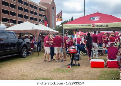Tallahassee, Florida - November 16, 2013:  Fans gathering and tailgating for a Florida State football game at Doak Campbell Stadium.   