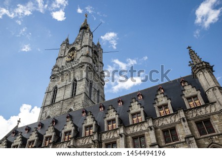  The tallest belfry in Belgium. Ghent architecture 