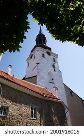 Tallinn Dome Cathedral Against The Blue Sky In The Old Town.