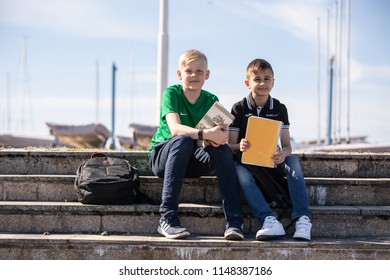 Tallinn, Estonia - 06.05.2018: Children Prepare For School