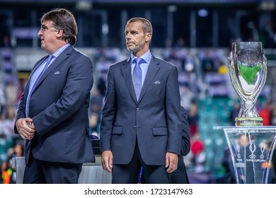 TALLINN, ESTONIA - 15 AUGUST, 2018: Aleksander Ceferin President Of UEFA Seen After The UEFA Super Cup 2018 Match Between Real Madrid And Atletico Madrid. 