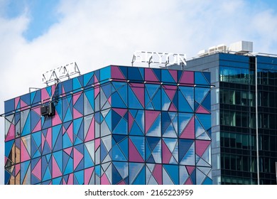 Tallinn, Estonia - April 09 2022: Skyon Skyscrapers Roof In Detail