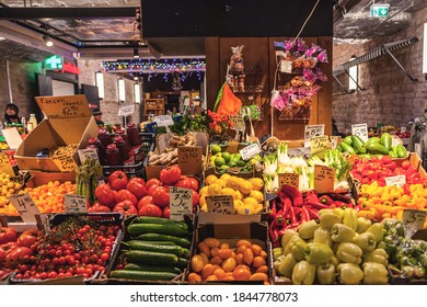 Tallinn, Estonia - December 16, 2019: Baltic Market (station Market) In Tallinn. Food Market