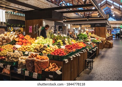 Tallinn, Estonia - December 16, 2019: Baltic Market (station Market) In Tallinn. Food Market