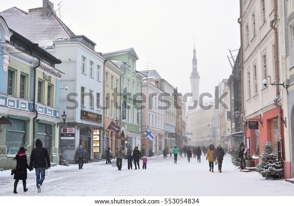 Tallinn Estonia January 05 2017 Snow Stock Photo Edit Now 553054834