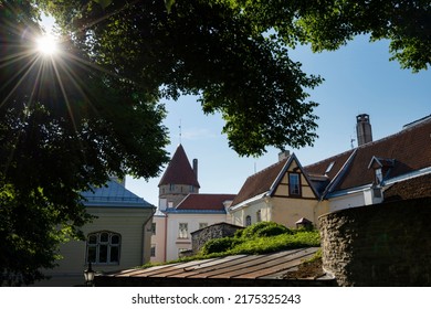 Tallinn, Estonia. July 2022.  Detail View Of The Roofs Of The Old Historic City Center