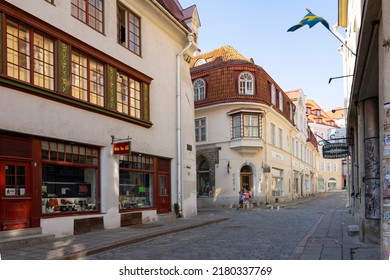 Tallinn, Estonia. July 2022.  view of the streets between the old buildings of the historic center - Shutterstock ID 2180337769