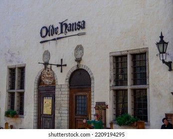 Tallinn, Estonia - July 21, 2022: View Of The Olde Hansa Restaurant In The Old Town.