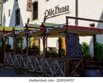 Tallinn, Estonia - July 21, 2022: View Of The Olde Hansa Restaurant In The Old Town.