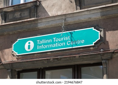 Tallinn, Estonia - June 19, 2022: Sign Tallinn Tourist Information Centre.