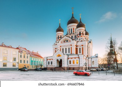 Tallinn, Estonia. Morning View Of Alexander Nevsky Cathedral. Famous Orthodox Cathedral Is Tallinn's Largest And Grandest Orthodox Cupola Cathedral. Popular Landmark. UNESCO World Heritage Site - Powered by Shutterstock