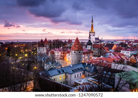 Tallinn Oldtown at dawn. 