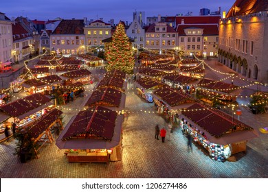 Tallinn. Town Hall Square At Christmas.