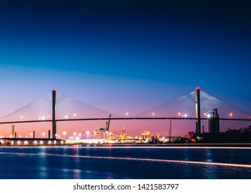 Talmadge Memorial Bridge In Sunset