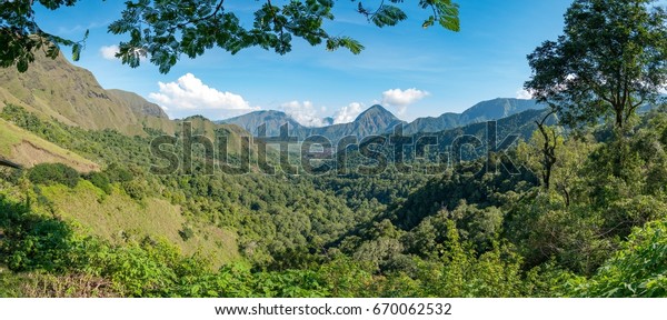 Taman Wisata Pusuk Sembalun Viewpoint Lombok Stock Photo