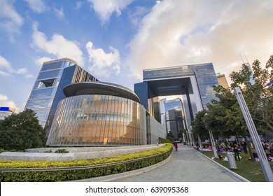 TAMAR, HONG KONG CHINA - DEC 11, 2016: Central Government Complex Of Hong Kong In Tamar Which Houses The Headquarters Government And Legislative Council Of HKSAR. It Was Completed In 2011.