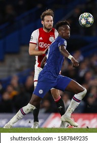 Tammy Abraham Of Chelsea And Daley Blind Of Ajax - Chelsea V Ajax, UEFA Champions League - Group H, Stamford Bridge, London, UK - 5th November 2019

