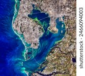 Tampa Bay, Florida. This satellite image of Tampa Bay on the western coast of Florida, shows just how close people have come to living on the e Elements of this image furnished by NASA.